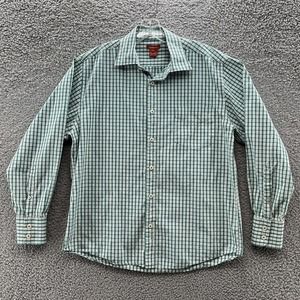 Sundance Shirt Green Plaid 100% Cotton Long Sleeve Button Up